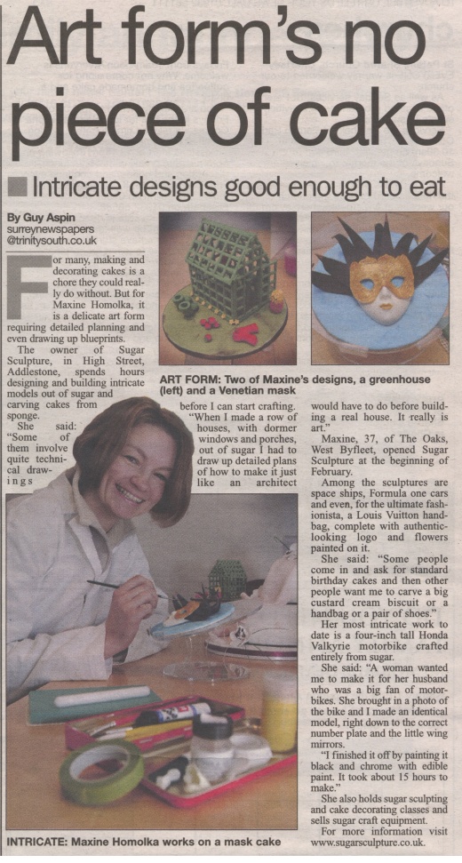 Sugarsculpture in the Herald and News