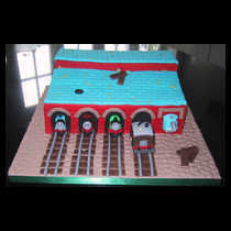 Thomas Engine Shed Cake