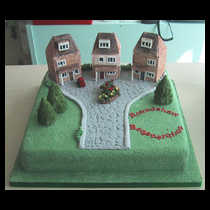 Row of Houses Cake