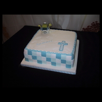 Blue Quilted Squares Cake