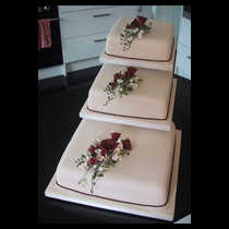 Three Tier Red Roses Cake