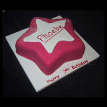 Red and White Star Cake