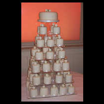 Seven Tier Individual White Roses Cake