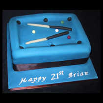 Blue Pool Table Cake