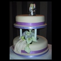Two Tier with Lillies Cake