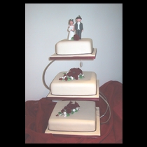 Three Tier Burgundy Roses Cake