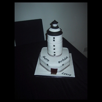 Black and White Lighthouse Cake